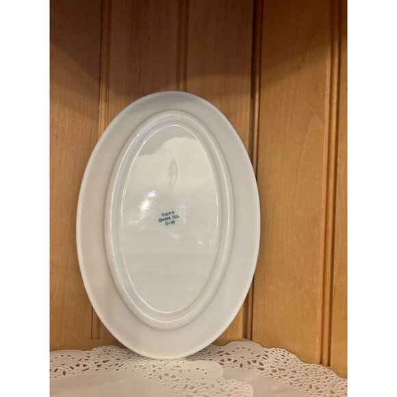 Vintage Carr Restaurant Ware Ironstone Small Oval Platter Liberty Pattern Brown - Picture 3 of 4